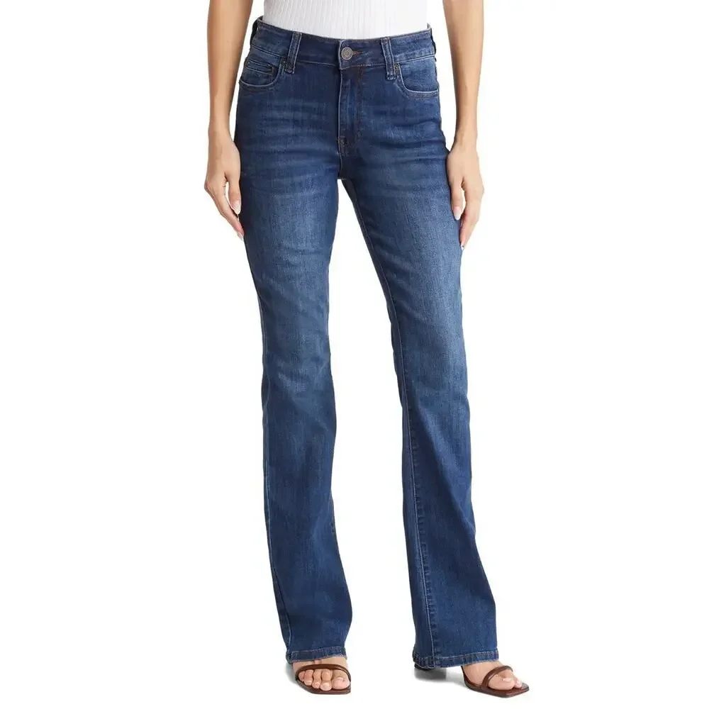 Kut From the Kloth Dark Wash Y2K Nicole Boot Cut Jeans Casual Distressed- Sz 6